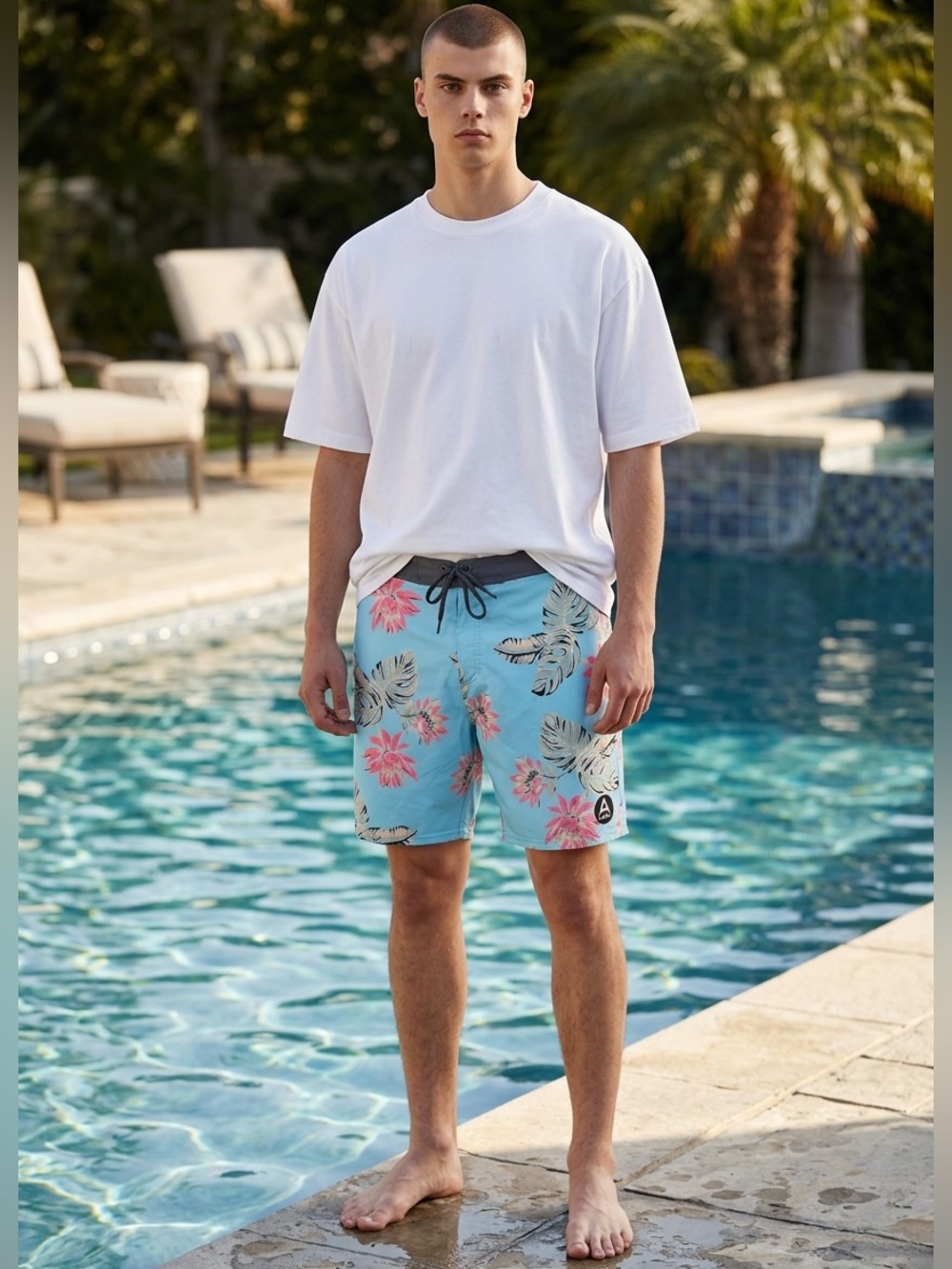 Ambig Tropical Print Board Shorts NWT
